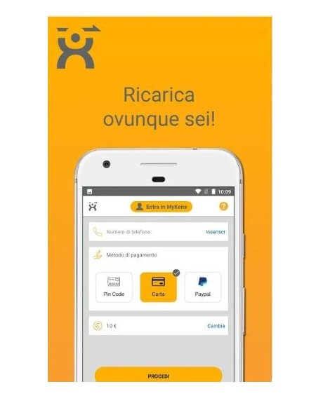 Ricarica Kena Mobile tramite App Kena Mobile